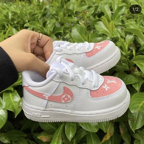 Kids Pink Lv Monogram Nike Air Force 1 Girls Shoes Kids Toddler Girl