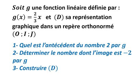 Ex Calculer L Ant C Dent D Un Nombre Par Une Fonction Lin Aire Eme