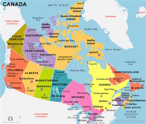 Map of Canada City Geography