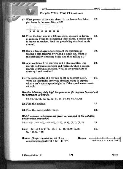 Chapter 7 Test Form 2A