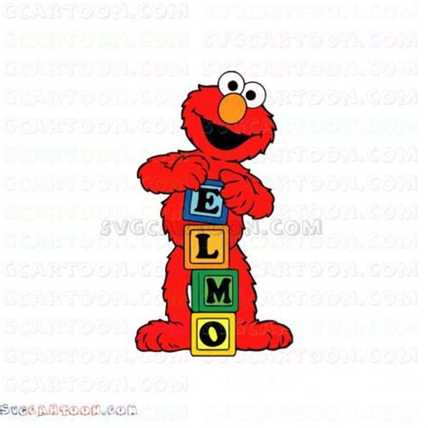 Elmo and cubes letters alphabet E L M O Sesame Street svg dxf eps pdf png