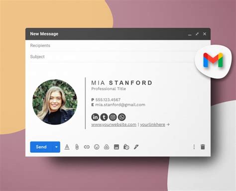 Gmail Email Signature Template Professional Email Signature Etsy