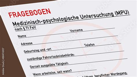 Fm10 Formularmuster Medizinisch Psychologische Untersuchung Mpu Idiotentest 16zu9 G3790