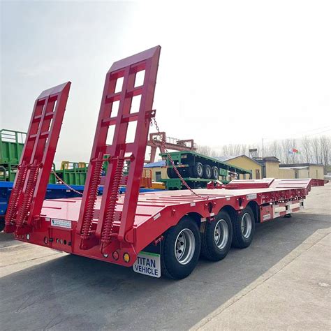 40Ft Low Bed Trailer Truck 3 Axle Low Bed Truck Trailer For Sale