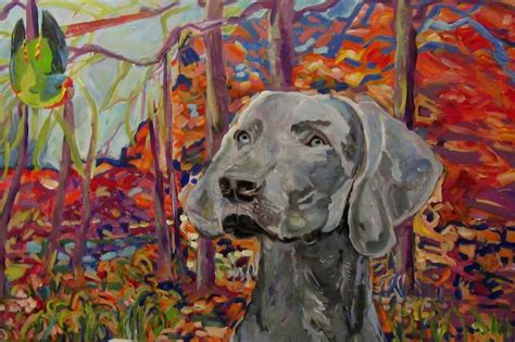 Gray Ghost Weimaraner Dog Painting By Laura Davis Saatchi Art