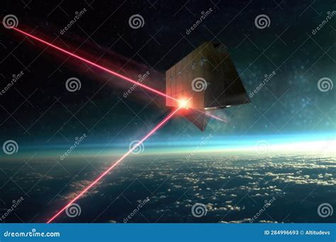 Laser Communication System on a Satellite Stock Illustration ...