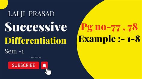 Lalji Prasad Successive Differentiation Example Bsc Mathematics