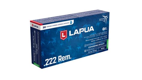 Centerfire Cartridges 222 Rem 3 2 G 50 Gr Naturalis Lapua