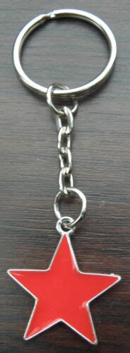 Red Star Key Ring Keyring 5 Pointed Pentagram Communism Communist