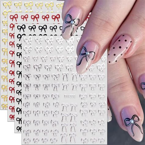 Amazon Sheets Cute Bow Nail Stickers Lovely Bows Nail Art