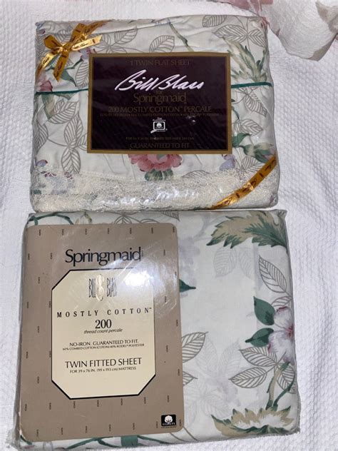 Vintage Bill Blass Sheets Set Romantic Twin Fitted Flat Nip Floral Flowers By Springmaid Etsy