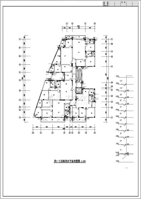 某地长334米 宽2305米 11层商住楼水施工图住宅小区土木在线