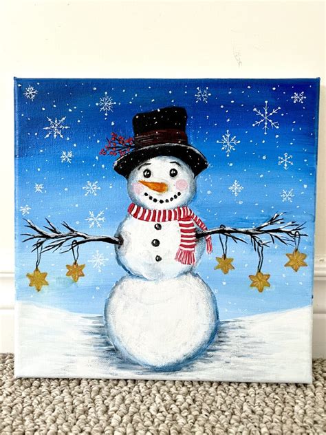 Easy Christmas Paintings On Canvas