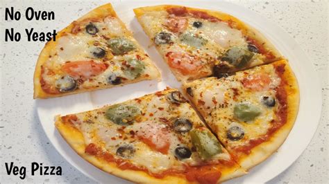 Veg Pizza Without Oven Without Yeast How To Make Homemade Pizza