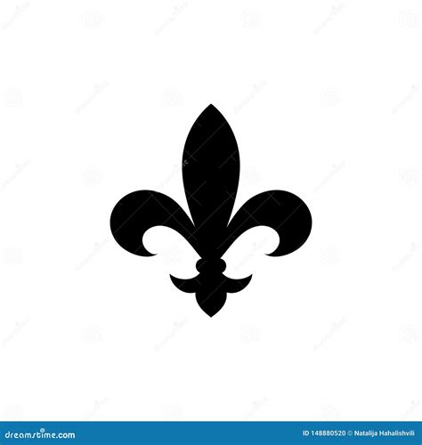 Fleur De Lis Heraldic Icon Stock Vector Illustration Of Lily Floral