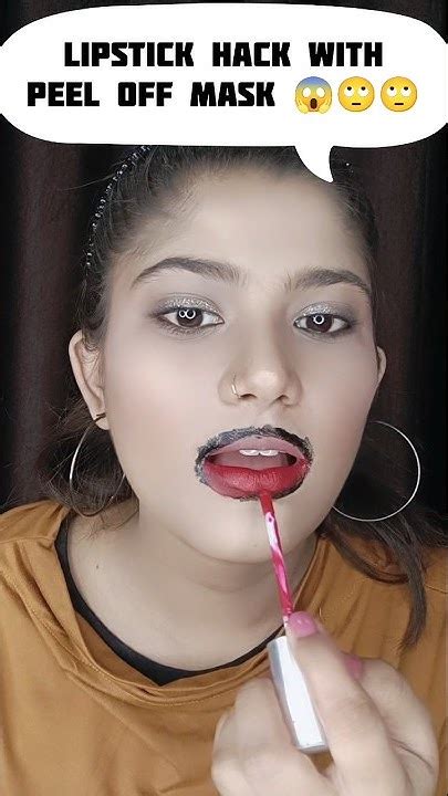 Lipstick Hack With Peel Off Mask😱🙄🙄 Makeup Short Viral Trending