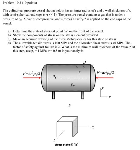 Solved The Cylindrical Pressure Vessel Shown Below Has An Chegg