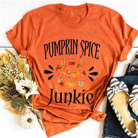 Pumpkin Spice Junkie T Shirt Women Graphic Tee Cute Etsy