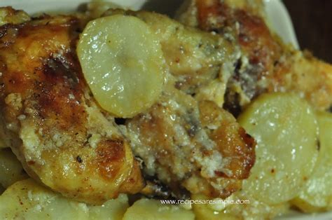 Lebanese Garlic Chicken Roast With Potatoes