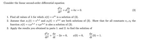 Solved Consider the linear second-order differential | Chegg.com