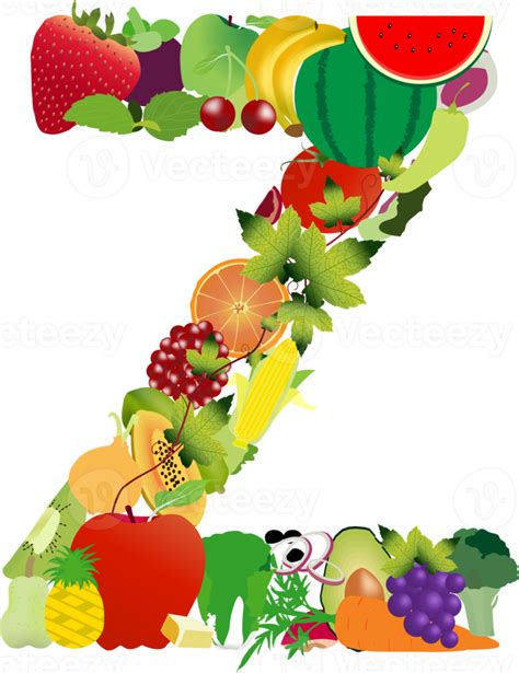 Letras Do Alfabeto De Frutas E Legumes 9897938 PNG