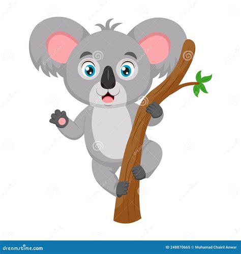 Tira C Mica De Baby Koala Sobre La Rama De Los Rboles Ilustraci N Del