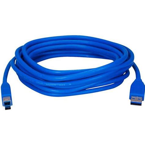 Qvs 15ft Usb 3 0 3 1 Compliant 5gbps Type A Male To B Male Blue Cable