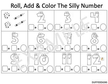 Roll & Color Math Games by Katelyn Duffy | TPT