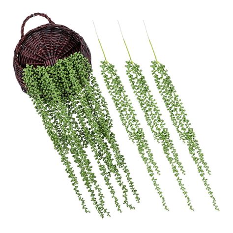8 Pcs Artificial Hanging Succulents Plants Simulated Senecio Rowleyanus