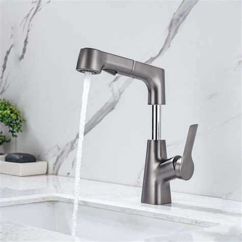 Single Handle Stainless Steel Faucet Degree Kitchen Faucet Pull Out