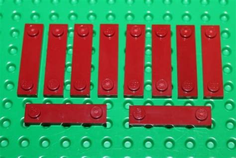 Lego X Dark Red Plate X With Knobs New Ebay