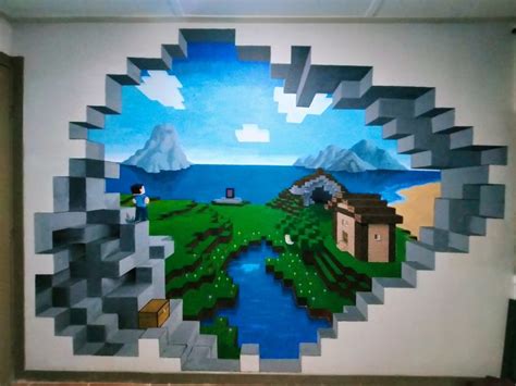 Minecraft Mural Mural Mural Art Minecraft Wallpaper