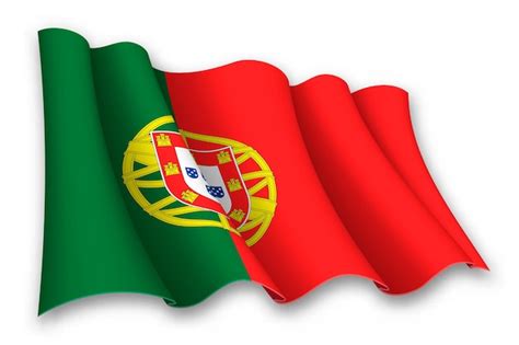 Premium Vector Realistic Waving Flag Of Portugal