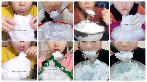 ASMR FREEZER FROST EATING POWDERY ICE EATING ICE MUKBANG