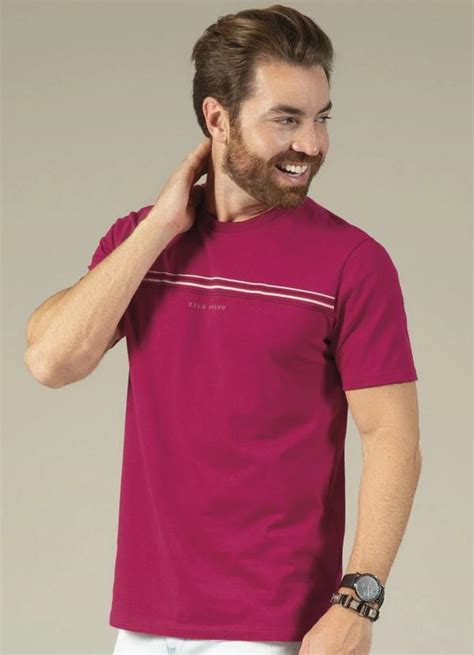 Camiseta Estampada Relevo Meia Malha Vermelho Cativa