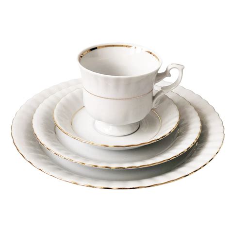 Zestaw 6 filiżanek Chodzież IWONA B014 biała porcelana zdobiona