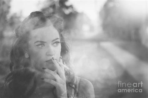 Film noir lady smoking cigarette on vintage street Photograph by Jorgo ...