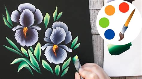 New Way To Paint The Iris Flower One Stroke For Beginners Flower