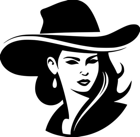 Premium Vector Cowgirl Minimalist And Flat Logo Vector Illustration