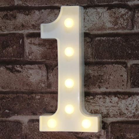 Pooqla Decorative Led Light Up Number Letters White Plastic Marquee