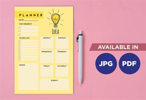 Idea Planner Template Illustration Par Tivecreate · Creative Fabrica