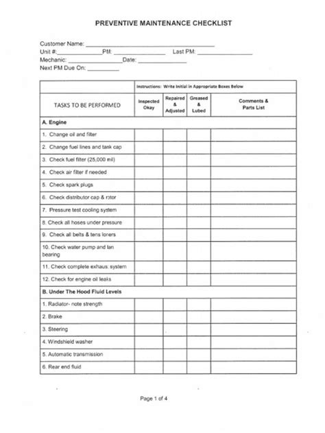 Server Checklist Template Excel