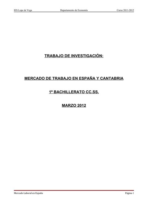 Documento Gu A Para Trabajo Sobre Mercado Laboral Pdf