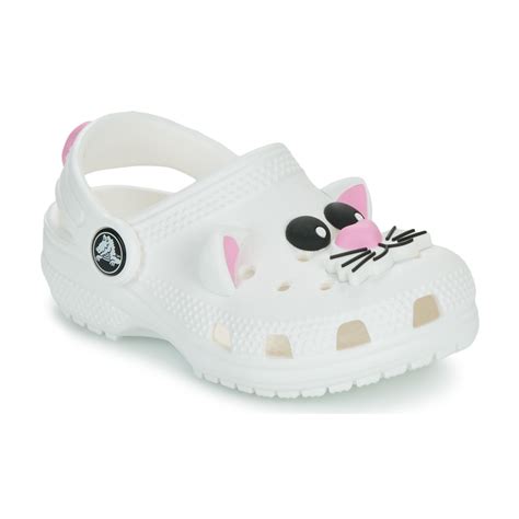 Crocs Classic IAM Cat Clog T Blanc Rose Livraison Gratuite