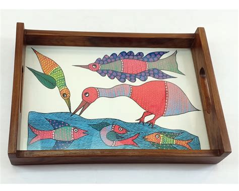 Gond Tribal Art Tray Medium Some Fine Handicrafts