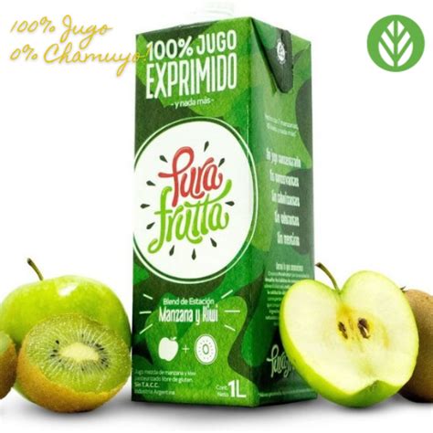 Jugo De Manzana Verde Kiwi L Pura Frutta