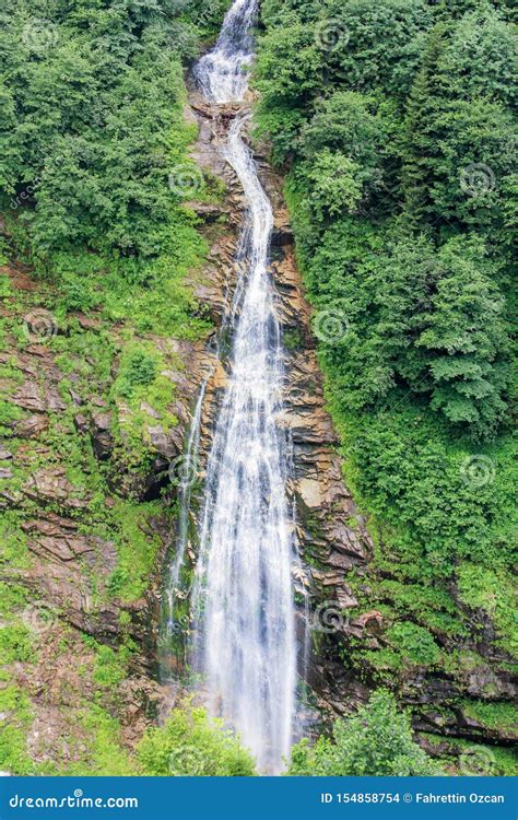 Ayder Plateau, Natural Waterfall Gelintulu Waterfall in Rize - Turkey Stock Photo - Image of ...