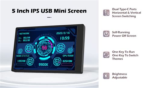 Amazon Zunate Inch Ips Usb Screen Multiple Theme Computer