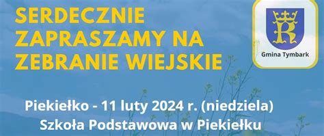 Zebranie Wiejskie Mieszka C W So Ectwa Piekie Ka Gmina Tymbark