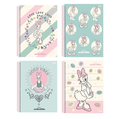 Caderno Espiral Margarida Disney Folhas Papel Picado Papelaria